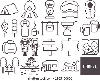 Camping-Symbol aus Pixelkunst  