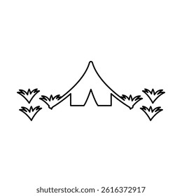 camping icon on white background, vector illustration