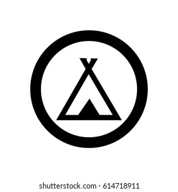 camping icon on the white background