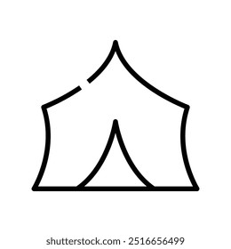 ícone de acampamento. Design de estilo de estrutura de tópicos isolado no plano de fundo branco
