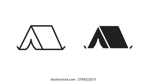 Camping icon outlined icon vector collection.