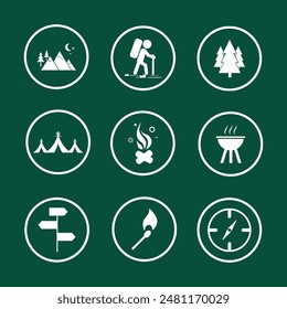 Camping icon pack for background 