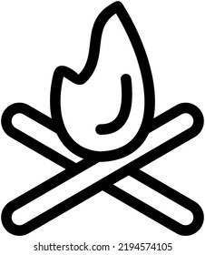 camping icon pack made in line style
