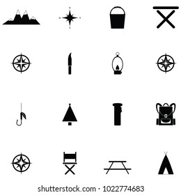 camping icon set