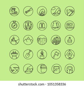 Camping icon set
