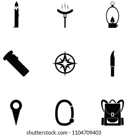 camping icon set