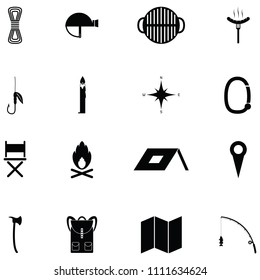 camping icon set