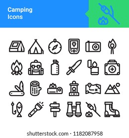 Camping icon set