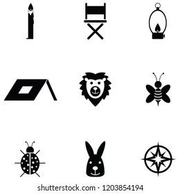 camping icon set