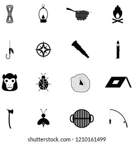 camping icon set