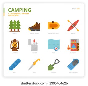 Camping icon set