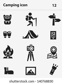 Camping icon set