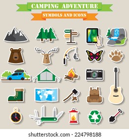 camping icon set