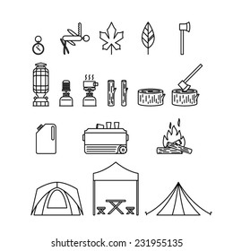 Camping icon set
