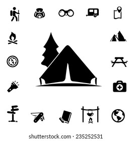 camping icon set