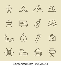 Camping icon set