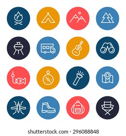 Camping icon set