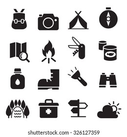 Camping icon set 