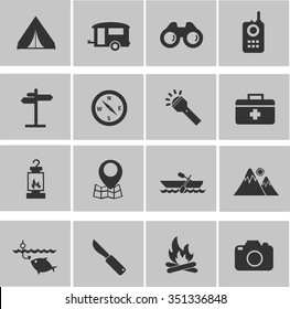 Camping icon set