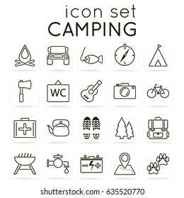 Camping icon set