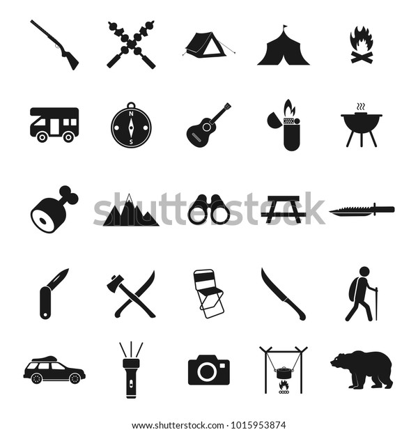 Camping icon set for\
mobile concepts and web apps.. Collection modern infographic logo\
and pictogram.