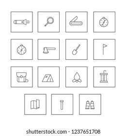 Camping icon set. Modern minimlist icon set for web and graphic design. 