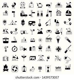 Camping icon set. New trendy icon vector illustration.