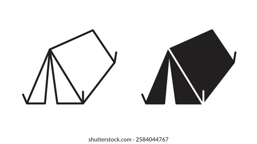 Camping icon set in thin line. vector illustrations for web