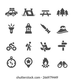 Camping Icon Set, Vector Eps10.