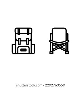 Camping icon set vector illustration logo template for many purpose. Isolated on white background.