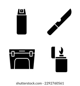 Camping icon set vector illustration logo template for many purpose. Isolated on white background.