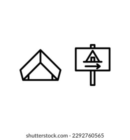 Camping icon set vector illustration logo template for many purpose. Isolated on white background.