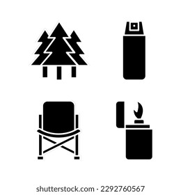 Camping icon set vector illustration logo template for many purpose. Isolated on white background.
