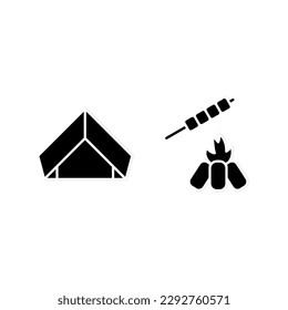 Camping icon set vector illustration logo template for many purpose. Isolated on white background.