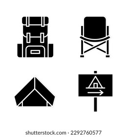 Camping icon set vector illustration logo template for many purpose. Isolated on white background.