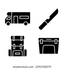 Camping icon set vector illustration logo template for many purpose. Isolated on white background.