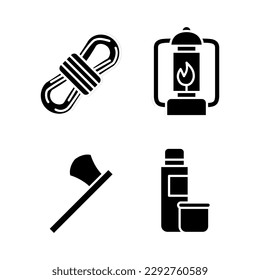 Camping icon set vector illustration logo template for many purpose. Isolated on white background.