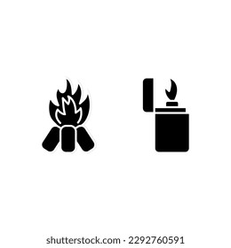 Camping icon set vector illustration logo template for many purpose. Isolated on white background.