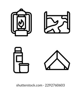 Camping icon set vector illustration logo template for many purpose. Isolated on white background.