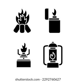 Camping icon set vector illustration logo template for many purpose. Isolated on white background.