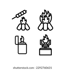 Camping icon set vector illustration logo template for many purpose. Isolated on white background.