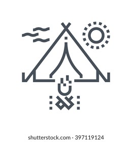 Camping icon suitable for info graphics, websites and print media and  interfaces. Line vector icon.