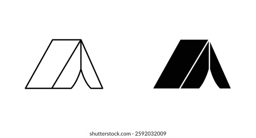 Camping icon symbol collection on white background.