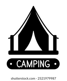 Camping icon. Tent icon. Vector flat icon isolated on white background.