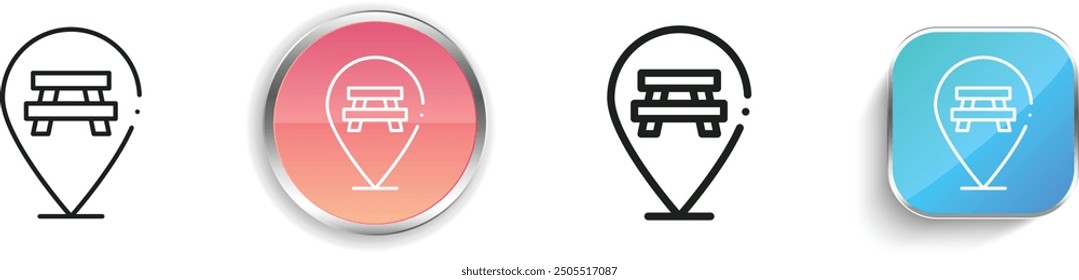 camping icon. Thin Linear, Regular and Button Style Design Isolated On White Background