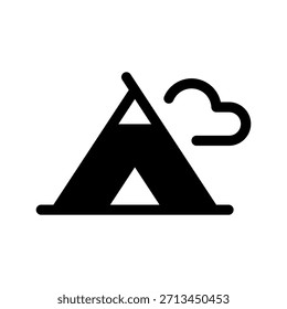 Ilustración de diseño de símbolo de Vector de icono de camping