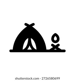 Ilustración de diseño de símbolo de Vector de icono de camping