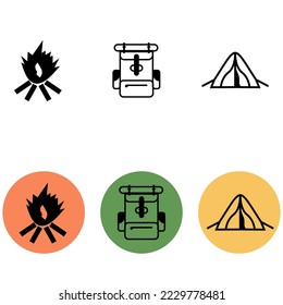 camping icon vector that can be used for templates related to camping and nature lovers