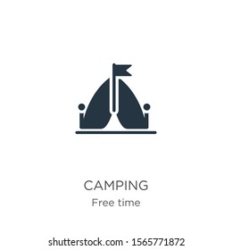 Camping icon vector. Trendy flat camping icon from free time collection isolated on white background. Vector illustration can be used for web and mobile graphic design, logo, eps10