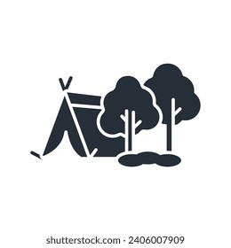 Camping icon. vector.Editable stroke.linear style sign for use web design,logo.Symbol illustration.